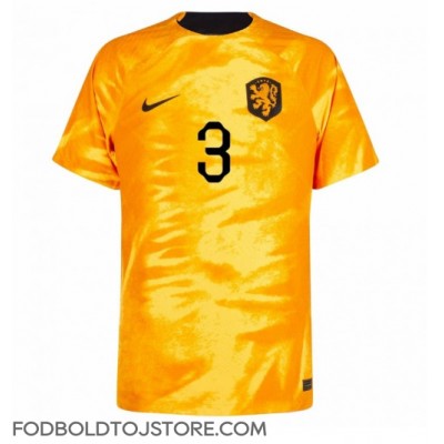 Holland Matthijs de Ligt #3 Hjemmebanetrøje VM 2022 Kortærmet